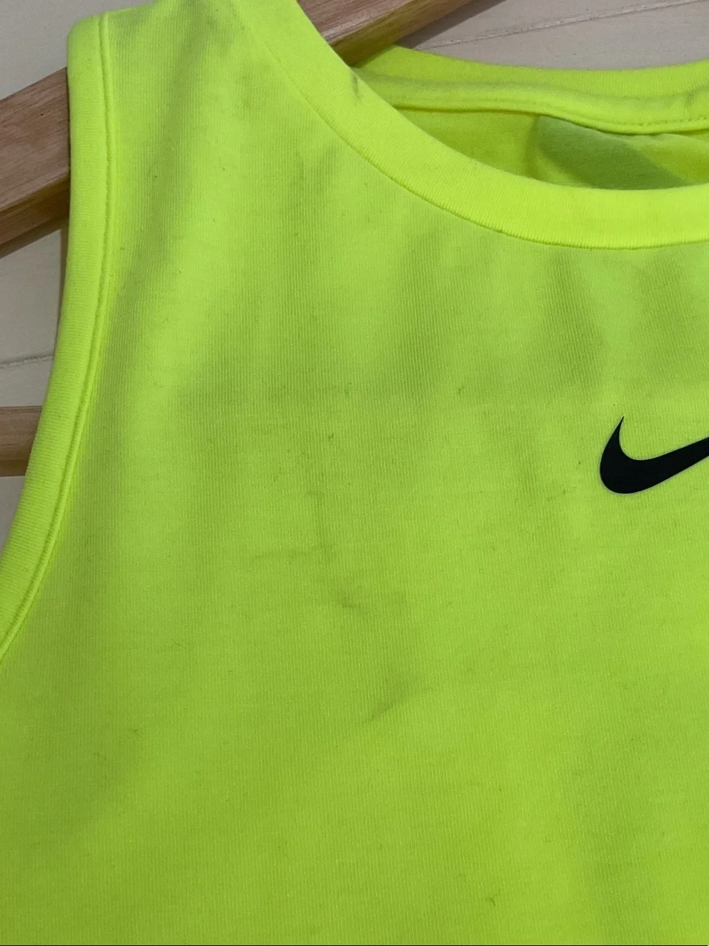 Nike Kids Neon Lime Athletic Tank Top with Black Swoosh